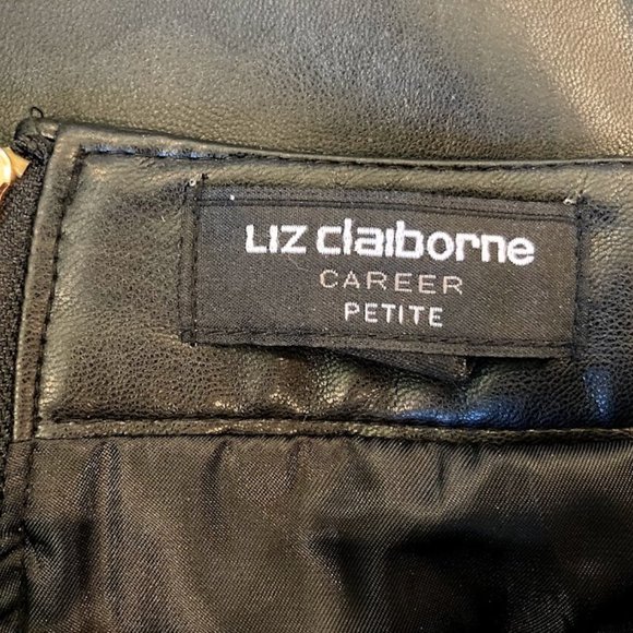 Liz Claiborne Career Faux Leather Skirt Size 4P - Picture 6 of 8